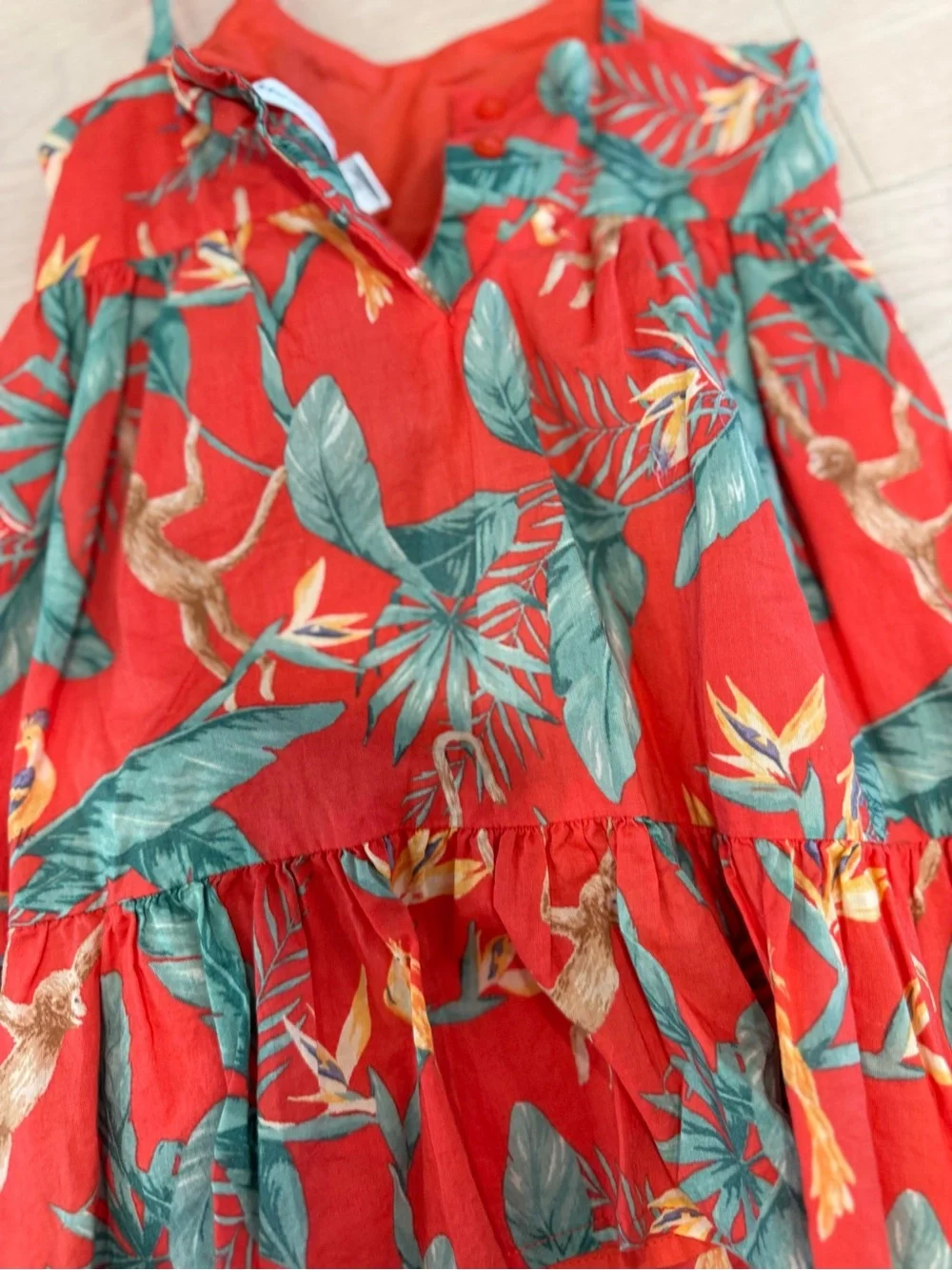 Janie and Jack Red Tropical Print Sundress | 2T